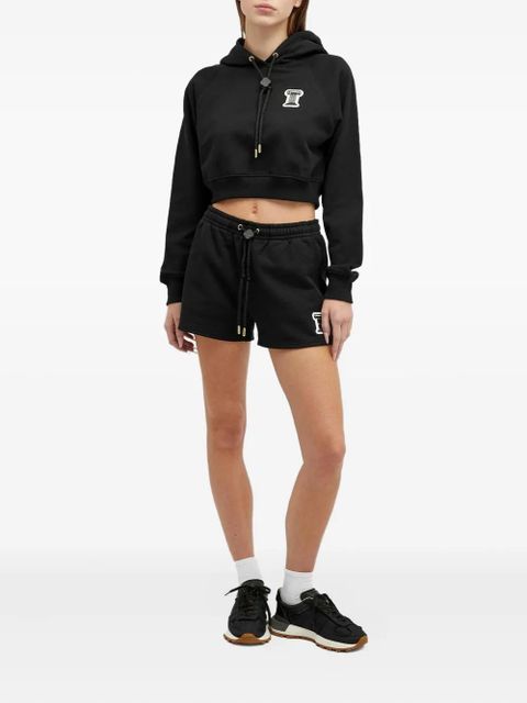 Casablanca column-applique cotton hoodie - Black