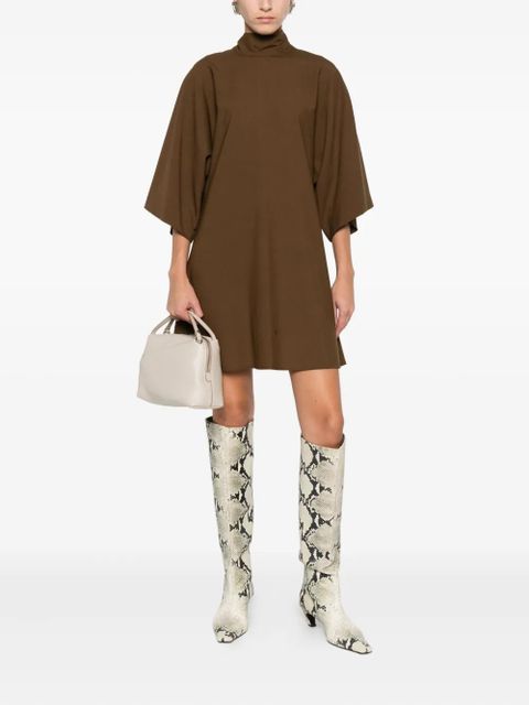 SOLOTRE high-neck mini dress - Brown - zdjęcie produktu nr 2