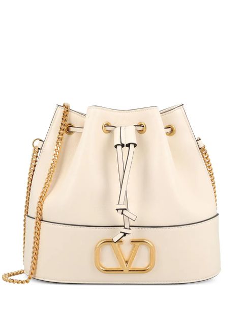 Valentino Garavani mini VLogo leather bucket bag - Neutrals - zdjęcie produktu nr 1