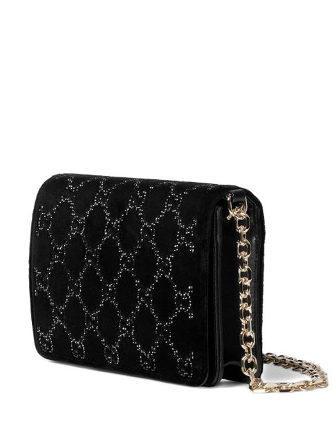 Gucci embellished chain cross body bag - Black