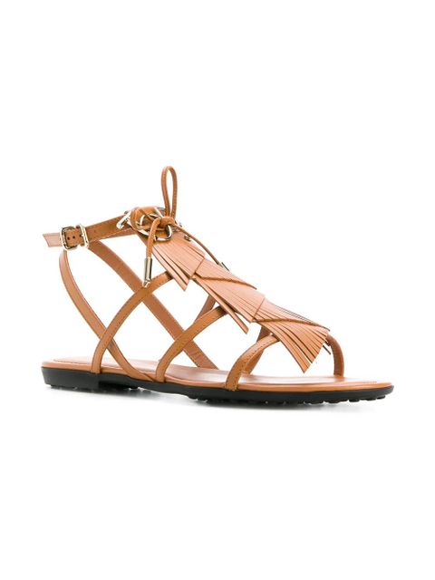 Tod's fringed sandals - Brown