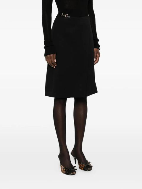 Gucci Horsebit-detail midi skirt - Black