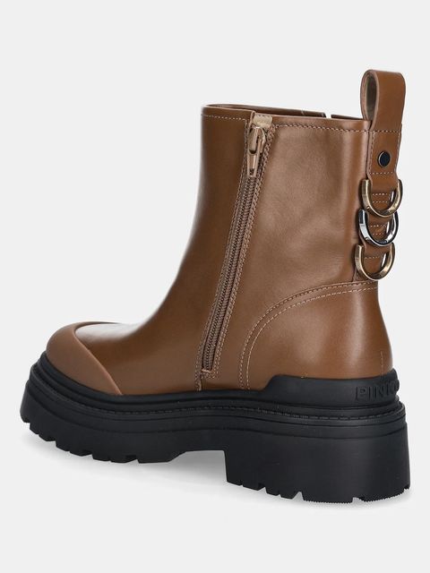 Pinko botki Mia 21 damskie kolor brązowy na platformie SD0409P001GU8