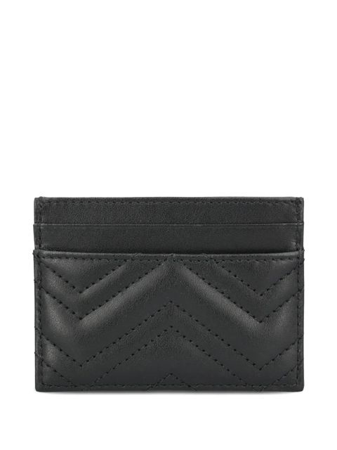 Gucci GG Marmont chevron card holder - Black - zdjęcie produktu nr 2