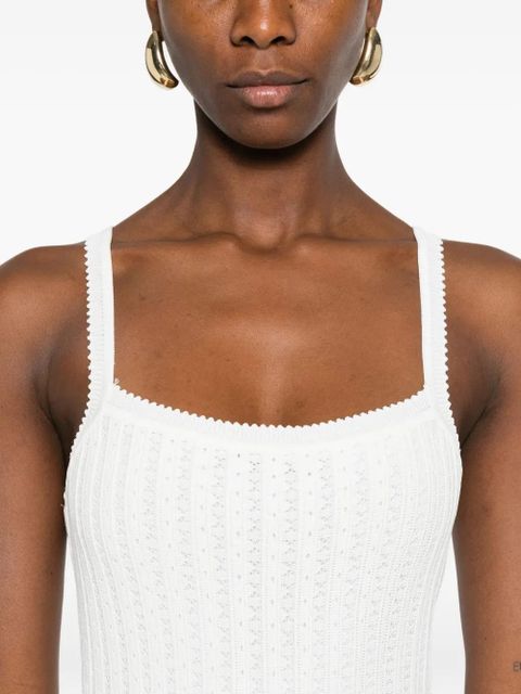 STAUD pleated sleeveless dress - White