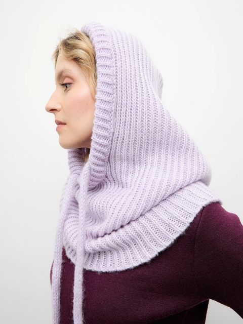 Answear.LAB kominiarka z wełną merino kolor fioletowy