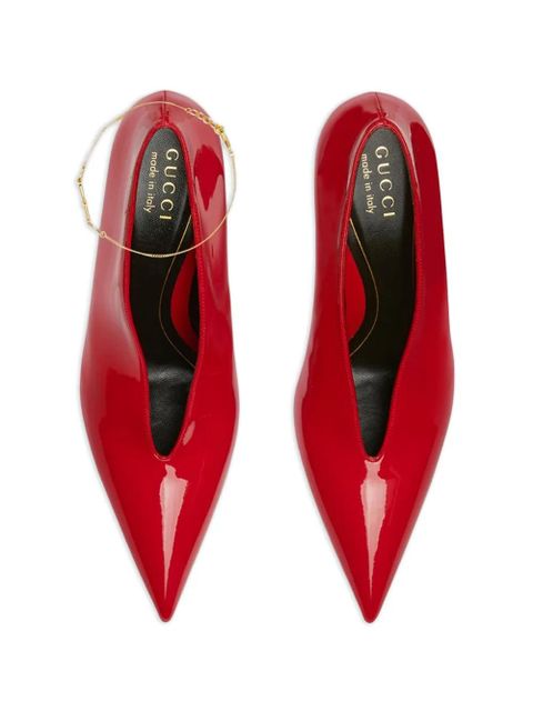 Gucci chain pointed-toe pumps - Red