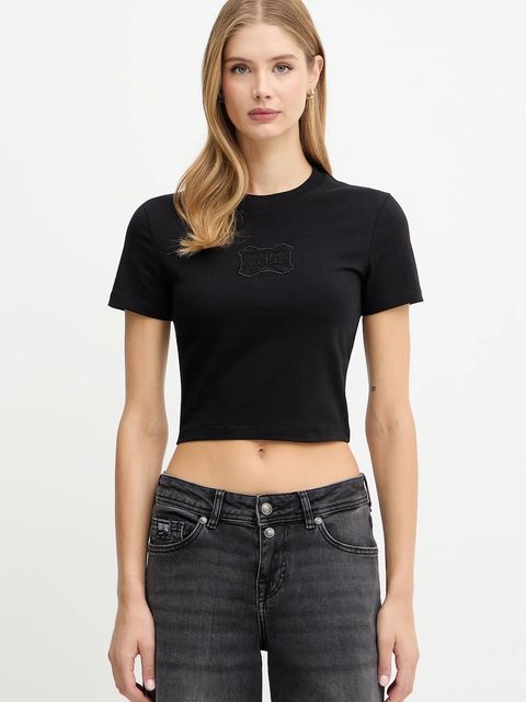 Versace Jeans Couture t-shirt damski kolor czarny 79HAHC01 CJ02C - zdjęcie produktu nr 1