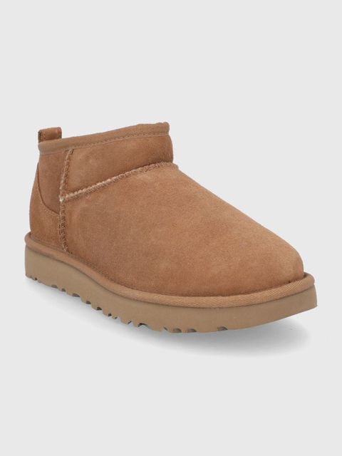 UGG śniegowce zamszowe Classic Ultra Mini kolor brązowy 1116109-CHE