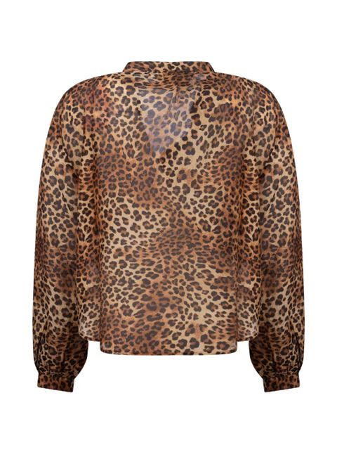 MC2 Saint Barth leopard-print semi-sheer shirt - Brown - zdjęcie produktu nr 2