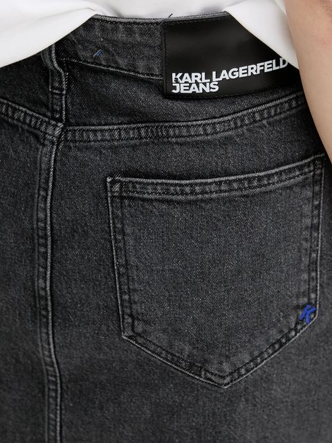 Karl Lagerfeld Jeans spódnica jeansowa kolor szary mini prosta A3W12010