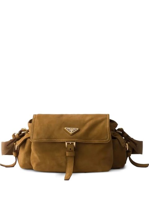 Prada Explore flap buckle-detail shoulder bag - Brown - zdjęcie produktu nr 1