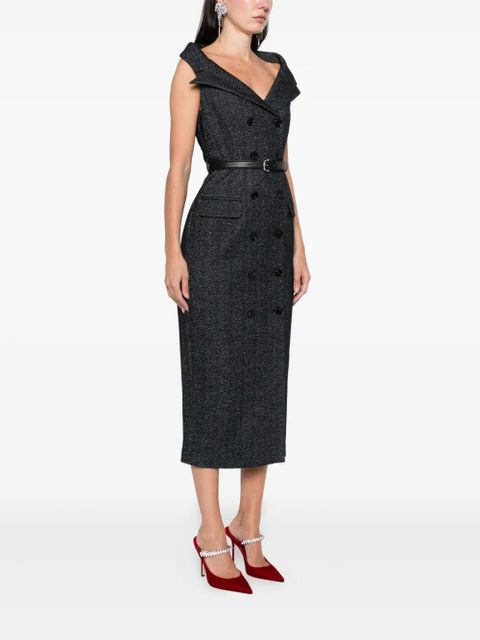 Self-Portrait double-breasted belted midi dress - Blue - zdjęcie produktu nr 2