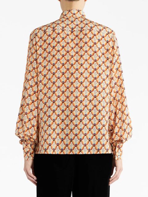 ETRO floral-print silk shirt - Brown
