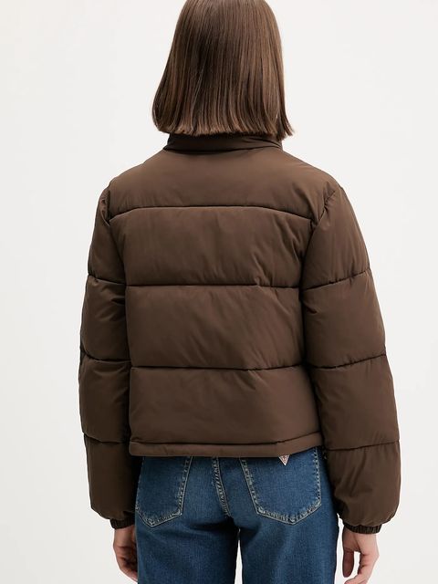 Guess Jeans kurtka damska kolor brązowy zimowa W4BL20 WGII2