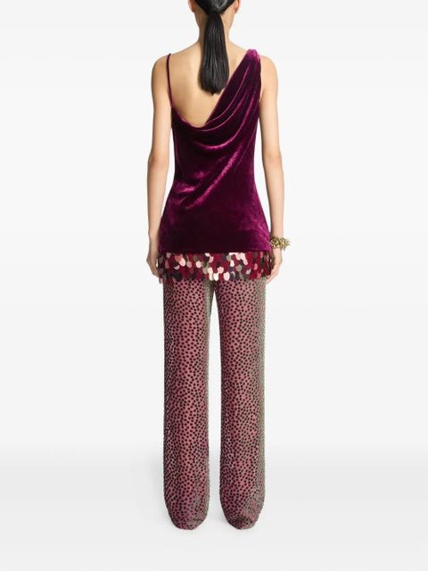 DRIES VAN NOTEN cowl-neck velvet top - Purple - zdjęcie produktu nr 2