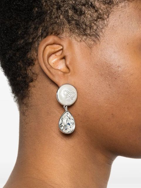 Self-Portrait bow crystal-droplet earrings - Silver - zdjęcie produktu nr 2