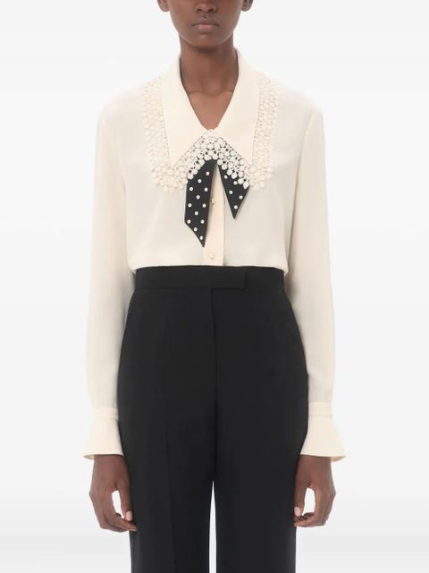 Valentino Garavani lace silk shirt - Neutrals