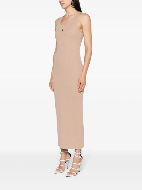 Givenchy 4G-plaque ribbed maxi dress - Neutrals