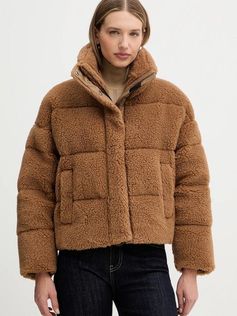 Weekend Max Mara kurtka z domieszką wełny ALFREDO kolor brązowy zimowa oversize 2525486062600