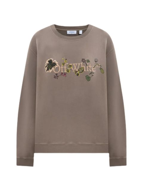 Off-White floral-print logo sweatshirt - Neutrals - zdjęcie produktu nr 1