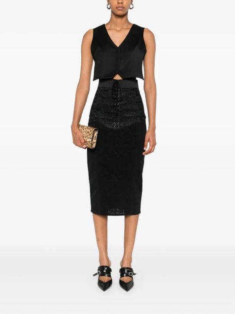 Dolce & Gabbana lace-up midi skirt - Black - zdjęcie produktu nr 2
