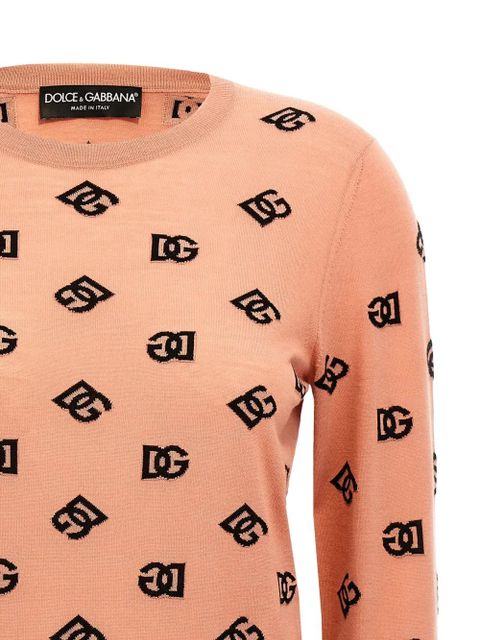Dolce & Gabbana DNA wool-silk logo jumper - Pink