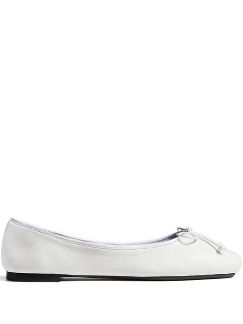 KHAITE leather bow ballerina - White - zdjęcie produktu nr 1