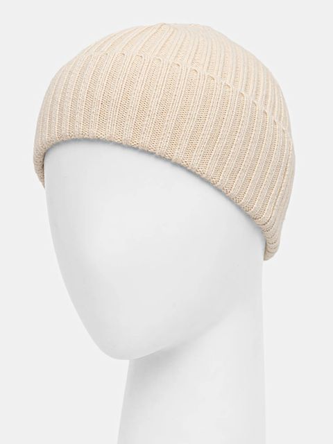 Sisley czapka z domieszką wełny kolor beżowy z cienkiej dzianiny 132HSA00B - zdjęcie produktu nr 2
