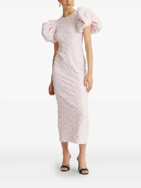 ROTATE BIRGER CHRISTENSEN puff-sleeve jacquard maxi dress - Pink - zdjęcie produktu nr 2