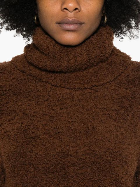 Self-Portrait oversize-collar sweater - Brown