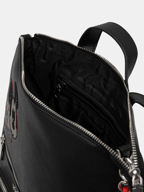 Desigual plecak MICKEY ROCK PRETORIA damski kolor czarny mały z aplikacją 25WAKP01