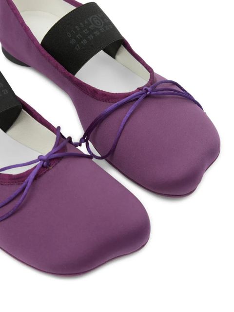 MM6 Maison Margiela Anatomic Numeric bow-detail ballet flats - Purple