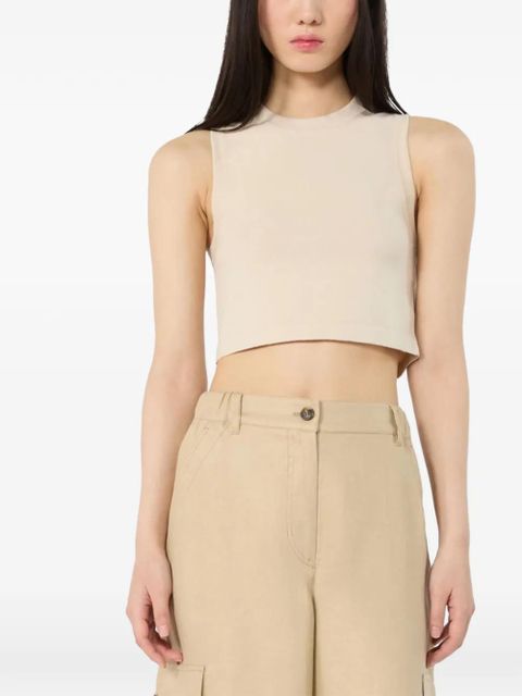 Weekend Max Mara Bombo ribbed-knit cropped top - Neutrals - zdjęcie produktu nr 2
