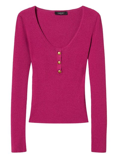 TWINSET ribbed-knit jumper - Pink - zdjęcie produktu nr 1