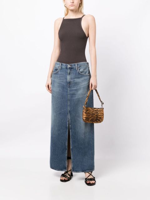AGOLDE Leif mid-rise denim maxi skirt - Blue