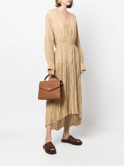 Lauren Ralph Lauren medium logo-plaque satchel - Brown