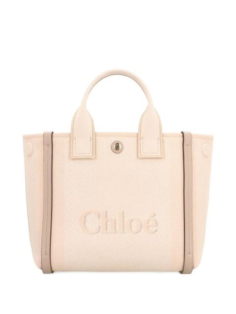 Chloé small Carry logo-embossed canvas tote bag - 26Y - zdjęcie produktu nr 2