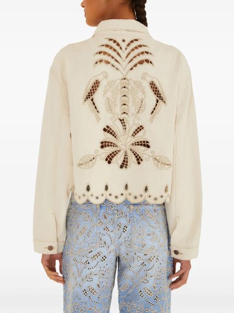 FARM Rio Richelieu cut-out cropped jacket - Neutrals