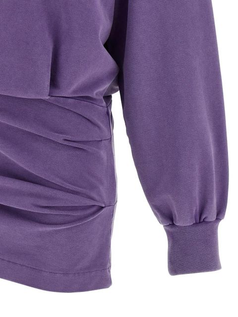 The Attico draped sweatshirt mini dress - Purple