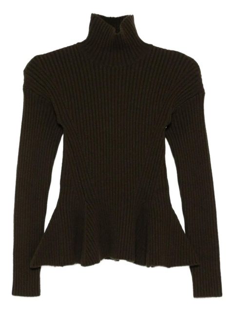 Max Mara ribbed peplum knitwear - Green