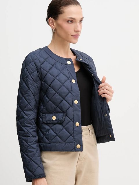 Tommy Hilfiger kurtka puchowa kolor granatowy przejściowa WW0WW47449