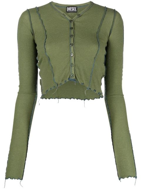 Diesel exposed-seam cropped cardigan - Green - zdjęcie produktu nr 1
