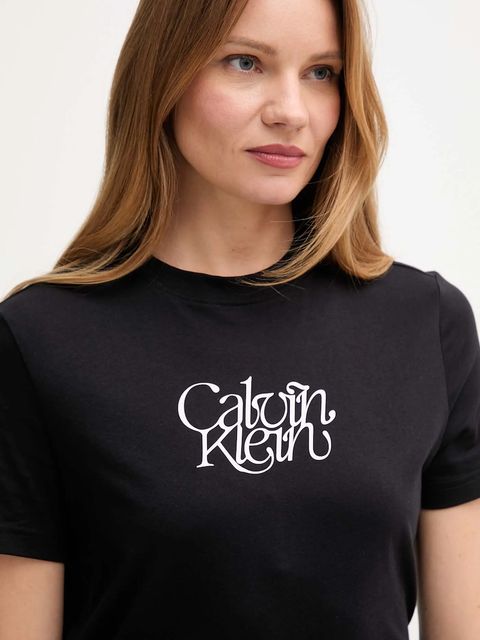 Calvin Klein Jeans t-shirt bawełniany damski kolor czarny LV047D210G - zdjęcie produktu nr 2