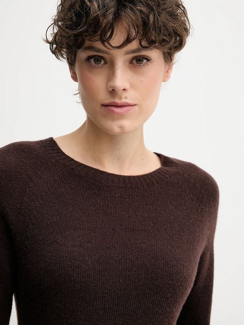 Sandro Ferrone sweter wełniany damski kolor brązowy lekki S9YBFNOCE - zdjęcie produktu nr 2