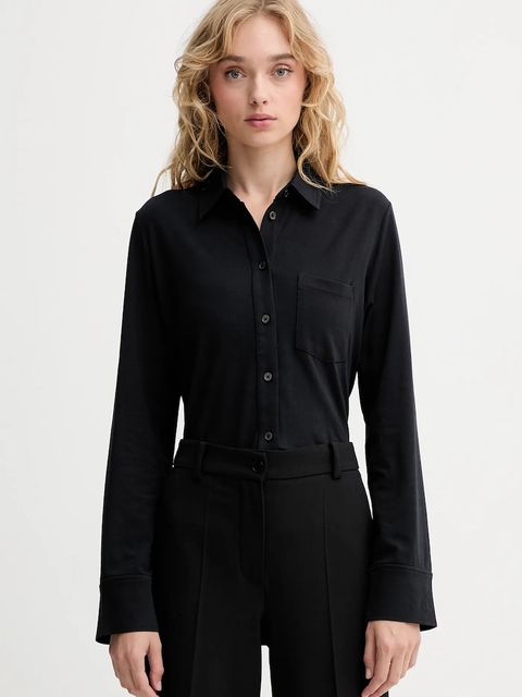 Marc O'Polo koszula damska kolor granatowy regular z kołnierzykiem klasycznym 508200152201 - zdjęcie produktu nr 1