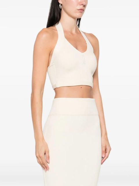 WARDROBE.NYC cotton halterneck top - Neutrals