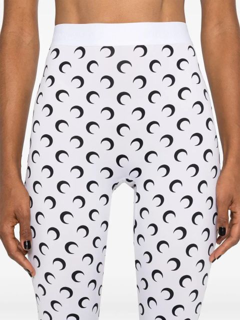 Marine Serre crescent moon-print leggings - White