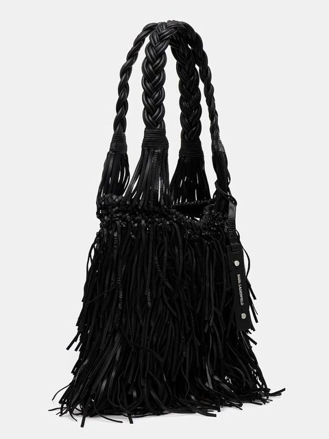 Karl Lagerfeld torebka skórzana K/WEAVE kolor czarny B1W30275