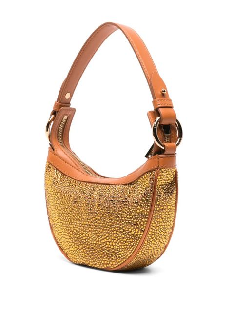 Versace Repeat crystal-embellished shoulder bag - Orange